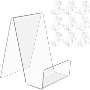 10 Pcs Clear Acrylic Book Display Stand, Thickened & Transparent Acrylic Display Stands, Clear Easel Tablet Holder for Displaying Books, Pictures, Notebooks, CDs, Artworks, etc