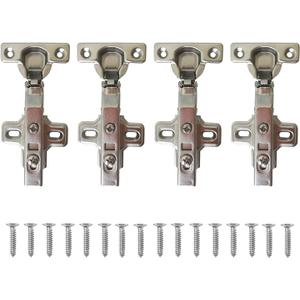 LIKERAINY 95 Degree Full Overlay Hinges 26mm with Damper Soft Closing Kitchen Cabinet Cupboard Wardrobe Door Hinge Pack of 4
