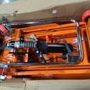 VEVOR Hydraulic Lift Table Cart, 330lbs Load Capacity 50 Inch Lifting Height, Manual Single Scissor Lift Table with Non-Slip Pad and 4 Wheels, Hydraulic Scissor Cart for Material Handling, Orange