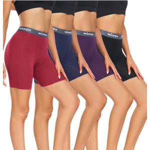 wirarpa Women's Underwear Modal Boxer Briefs Anti Chafing Boyshorts Panties with Crotch 4 Pack, M