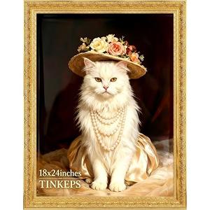 Picrit 18x24 Antique Gold Baroque Poster Frame, Tempered Glass, 1 Pack