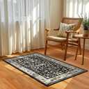Softlife Washable Area Rug for Entryway, Black Camel Non-Slip 2x3 Small Rugs for Hallways, Vintage Throw Front Door Mat for Entry, Oriental Modern Print Carpets with Rubber Backing