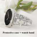 Bling Band with Case Compatible for Samsung Galaxy Watch 8 40mm 44mm, Women Diamond Butterfly Metal Bracelet Rhinestone Strap with Protector Case