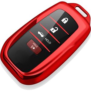 Tukellen for Toyota Key fob Cover Soft Key Shell Case for 2025 Camry 2019-2025 Land Cruiser,2021-2025 Sienna Venza Hilux Fortuner 2023-2025 Highlander Tundra Corolla bZ4X Prius 4/5/6 Buttons-Red