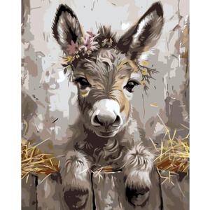 AALBLAC Paint by Numbers for Adult, Donkey Paint by Numbers Kit for Adults Beginners, DIY Animal Acrylic Painting on Canvas for Home Wall Art Decor 16x20 Inch