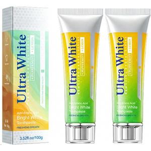 Intensive Lemon Whitening Toothpaste with Vitamin C, Probiotic Fluoride Free Formula for Morning Breath & Yellow Stains, Deep Clean Stain Remover by WAYFENGLI (2 Pack, 3.52oz/100g Each)