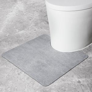 Stiio Thin Toilet Rugs U-Shaped 20x20, Soft Absorbent Microfiber Bathroom Rugs, Non-Slip Bathroom Mats, Quick Dry Easy Clean for Kitchen, Bathtub, Sink, Grey