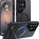 Magnetic for Samsung Galaxy S26 Ultra Case, [Compatible with MagSafe][Full Camera Protection][Built-in Invisible Kickstand] Translucent Matte Phone Case for S26 Ultra 6.9" - Black