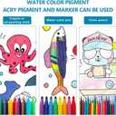 Children's Drawing Roll, Coloring Paper Roll for Kids, DIY Painting Drawing Paper Roll, Sticky Coloring Drawing Roll, Early Educational Toys for Kids 120 * 12 Inches (Ocean)