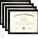 HappyHapi Certificate Frame 8.5x11, Degree Frame for Diplomas, Degree certificates, Photos, Diploma Frames for Tabletop and Wall Display, Black, 4 Pack