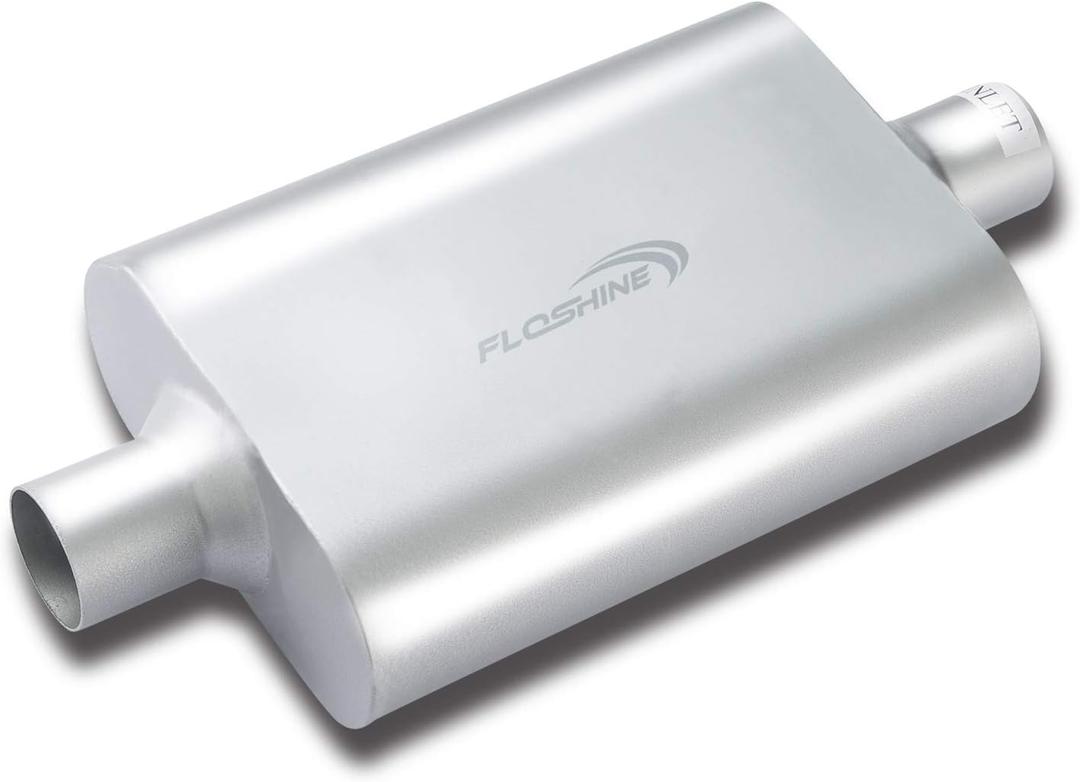 Universal Mufflers Dual Chamber 2.25" inlet (ID) 2.25" outlet (ID) overall 17" Performance Automotive Muffler Exhaust FH42440