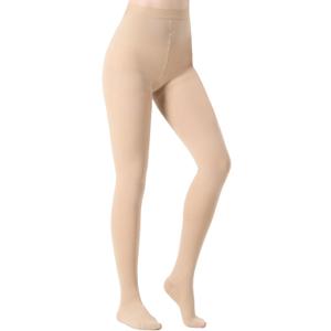 Medical Compression Pantyhose for Women & Men, 20-30mmHg Graduated Support Hose Tights, Opaque Close Toe Waist High Compression Stockings for Varicose Veins, Swelling, Edema, Flight (Large)