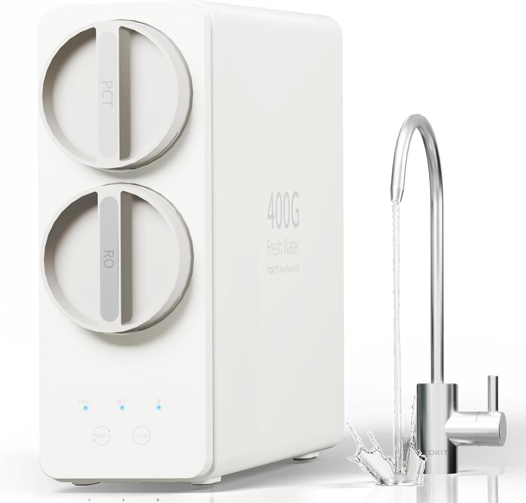 TOKIT U1 SE Under Sink Reverse Osmosis Water Filter System with Faucet 400 GPD High Flow 2:1 Pure to Drain Tankless RO Under Sink Water Filtration System FCC/SGS, NSF/ANSI 58&42 for Home Reduce TDS (400GPD - RO Filter)