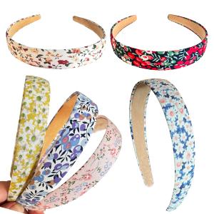 2 x Chunx 6pcs 25mm Floral Headbands for Girls Women Plain Hairbands Non Slip Hard Hair Hoops Headwear for Hair