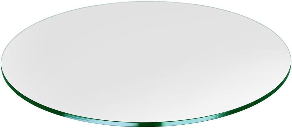 24 inch Round Glass Table Top - Tempered - 1/4" Thick Glass Surface, Safe Flat Polished, Multipurpose for Dining Table, Patio, Coffee and End Table