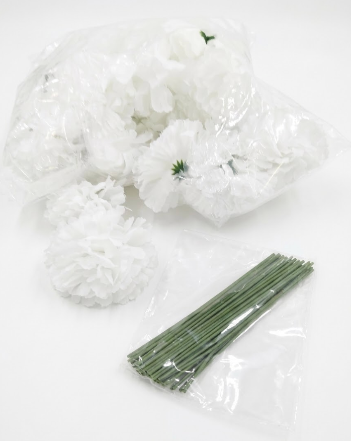 50 Artificial Silk Carnation Flower Heads, 
Home Decor