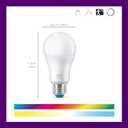 WiZ Connected Smart Light Bulbs, Sunset to Sunrise Automation + Motion Detection + Control with Voice or App, Full Color A19 60W 800LM Indoor, Matter Compatible -3 Pack