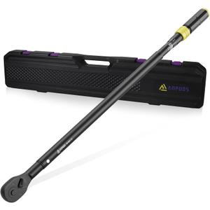 3/4-Inch Drive Click Torque Wrench, 100-650 Ft-Lb/135.5-880.8 Nm with Dual-Direction, 48-Tooth, Dual Range Scales, Quick Release Reversible Head Torque Wrench for Car, Truck, Tractor