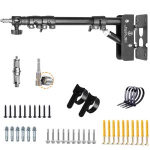 Ring Light Wall Mount 43.3inch/110cm, Ring Light Mount Support 180Flexible Rotation for Studio Video Light, Monolight, Photography, Softbox, Reflector (43.3)