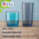 US Acrylic Classic Plastic Reusable Drinking Glasses (Set of 8) 12oz Rocks & 16oz Water Cups in Coastal Colors | BPA-Free Tumblers, Made in USA | Top-Rack Dishwasher Safe