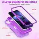 LONTECT for iPhone Air Case Glitter Sparkly Bling 3 in 1 Shockproof Heavy Duty Hybrid Sturdy High Impact Protective Cover Case for Apple iPhone 17 Air 6.5 inch 2025,Violet