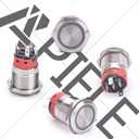 2 x APIELE 19mm Momentary Push Button Switch On Off Stainless Steel with 12V LED Angel Eye Head for 19mm 3/4 Mounting Hole with Wire Socket Plug Self-Reset (White)