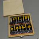 Router Bits Set of 15 Pieces 1/4 Inch Woodwork Tools for Beginners