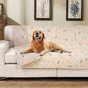 Reversible Dog Bed Cover with Waterproof Lining, Water Resistant Slipcover Furniture Protector and Pet Blanket, Washable Couch Cover for Kids, Dogs, Pets.(Beige/Light Beige,52"x82")