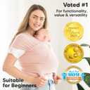 KeaBabies Baby Wrap Carrier - All in 1 Original Baby Carrier Newborn to Toddler Sling, Easy to Wear, Hands Free Bonding, Lightweight, Breathable Infant Wraps (Dusty Pink)