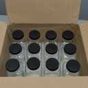Encheng Vintage Water Bottles,Glass Drinking Bottles 16oz,Square Beverage 500ml With Lids For Kombucha,Tea,Glass Homemade Drinks,Travel Reusable Milk Juiceing 12 Pack, Black 