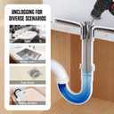 POPULO 120V Auto Feed Drain Auger,23 FT Drain Snake Suitable For 3/4"-2" Pipes For Unclogging Sinks,Shower Floor Drain and Outdoor Drain Pipe.Plumbers Snake Cleaner Include Glove,Cloth Bag