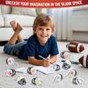 12PCS Mini Rugby Helmet Keychains White Football Helmets, Football Mini Helmets Keychain Charm Bulk for Party Souvenirs Craft Painting Footballs Gift DIY Decoration