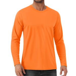 EKLENTSON Mens Athletic Shirts Lightweight Sun Protection UPF 80+ Dry Fit T-Shirts Swim Rash Guard Shirt Orange XL