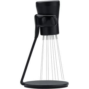 Normcore WDT Distribution Tool V2.1 with Stand - 0.23mm 8 Prong Espresso Distribution Tool - Magnetic Coffee Stirrer with 16 Extra Needles (Black)