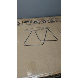 KAIHAOWIN Folding TV Tray - Clear Acrylic Foldable Tiny Desk for Home Office, Side Table, Small Computer Desk for Small Spaces - No Assembly Required - Gray