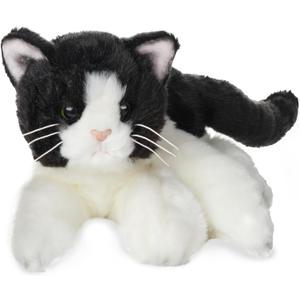 Bearington Domino Cat Stuffed Animals - 15" Realistic Tuxedo Cat Plush - Black and White Kitty Plushies with Soft Fur and Lifelike Details - Adorable Cuddly Gift for Kids and Adults