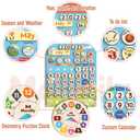 Mondily Interactive Calendar for Kids Ages 3+, Wooden Toddler Calendar, Teaching Seasons, Years, Months, Days of Week, Daily Activity Calendars for Kid Preschool & Homeschool (10 x 14 inches)