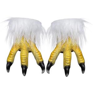 MOKRY PARTY White Eagle Claw Gloves Bird Foot Funny Animal Latex Hands Halloween Gloves Carnival Costume Props, 1Pair