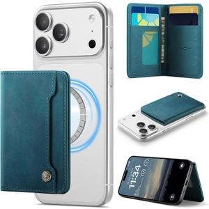 Vinich for MagSafe Wallet Magnetic RFID Blocking Card Holder Compatible with MagSafe Phones and Cases, Strong Magnet Minimalist Phone Wallet for iPhone 17/16/15/14/13/12/Pro/Max/Plus, Vintage Green