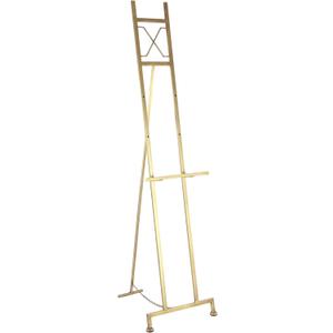 Deco 79 Metal Display Easel Large Adjustable 3 Tier Floor Standing Easel with Chain Support, Display Stand 16" x 19" x 57", Gold