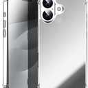 AICase Mirror Case Compatible with iPhone 17 for Girls Women Makeup, Cute Glossy Hard Mirror Back+Clear Soft TPU Bumper Slim Fit Anti-Drop Shockproof Protective Phone Cover