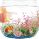 2 Pack Plastic Fish Bowls, 135oz Round Plastic Fish Tank 1 Gallon Aquarium Hydroponic Planter Floral Container for Candy, Carnival Games, Prizes, Party and Table Centerpiece Home Decor