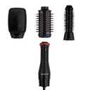 REVLON 3-in-1 Multi-Styler, Blow Dryer Brush, Blowout and Hair Straightener Brush in One to Dry, Curl, Smooth, Shape and Volumize Hair for Gorgeous Salon Blowouts (Red/Black)