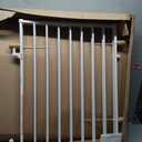 Babelio Baby Gate for Stairs, Kitchen & Doorways, 26-43" W 28" H No Bottom Bar| Easy Installation| One-Handed Operation| Auto-Close| Hardware Mount (Drill Needed) Safety Dog/Pet Gate Indoor (White)