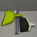 Casabella Basics 2-Piece Angled Broom and Dustpan Set, 44" Angled Broom with Long Handle and Dustpan, Silver/Green