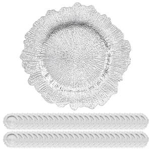 YJYQHYX 50 Pack Silver Charger Plates Bulk, 13" Reef Charger Plates