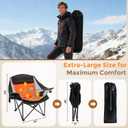 Suteck Heated Camping Chair with 20000mAh Battery, Oversized Heated Chairs W/3 Heat Levels & 2 Heating Zones, Portable Heated Folding Chair Use for Outdoor Sports, Camping, Lawn