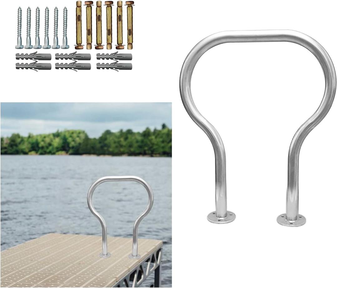 Boat Dock Boarding handrail, Safety Grab bar/Hand Railing for Dock, 24.0" H