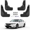 Durahalt No Drill Mud Flaps for 2023-2026 Honda Accord, Heavy Duty Front & Rear All Weather Splash Guards Set for LX/SE/EX/EX-L Hybrid Sport/Sport-L Touring Models, OEM-Style Textured Black Mud Guards