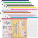 JARLINK A3 (16.9x12.4 in, 12 Pcs) Mesh Zipper Pouch, 12 Colors Extra Large Zipper Bags, Waterproof File Pouches for Office Supplies, Puzzles, Board Game, School, Travel Accessories & Craft Projects